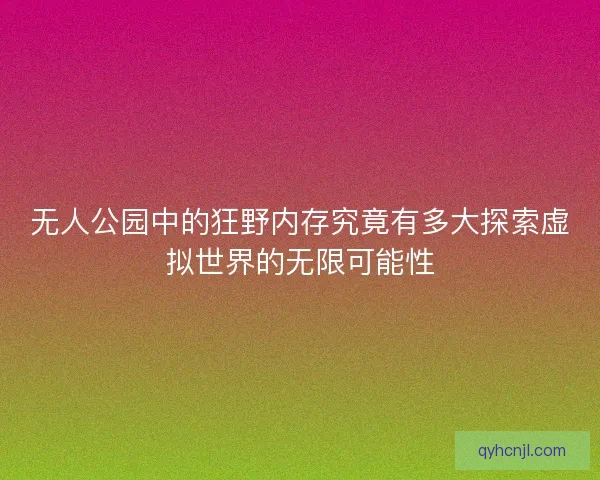 无人公园中的狂野内存究竟有多大探索虚拟世界的无限可能性