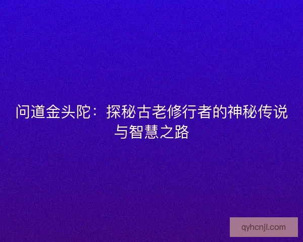 问道金头陀：探秘古老修行者的神秘传说与智慧之路
